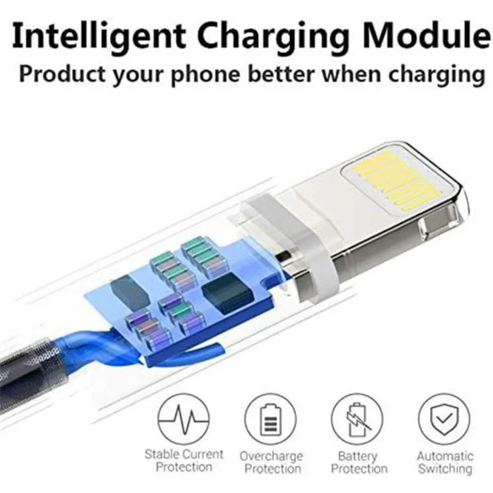 4Pack [Apple MFi Certified] Charger Lightning to USB Charging Cable Cord